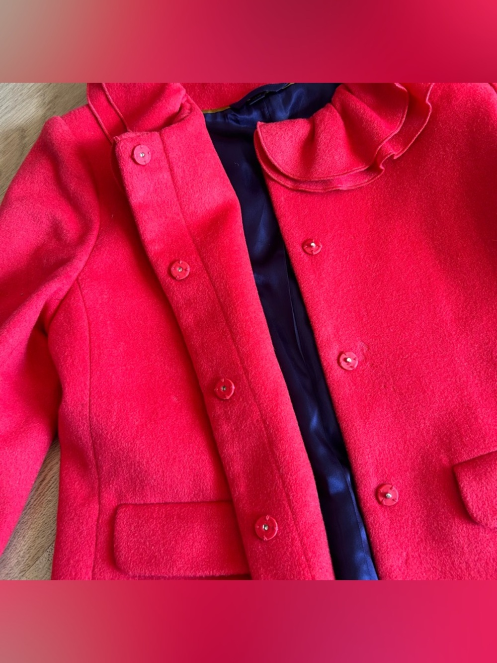Boden Red Ruffle Collar Jacket - Picture 6 of 6